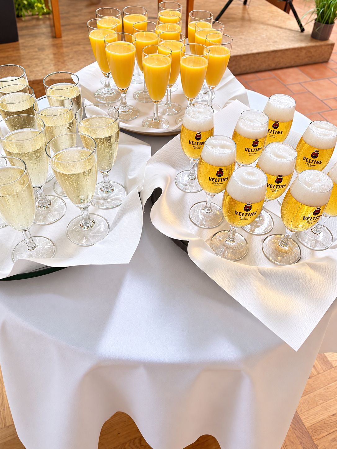Sektempfang mit Sekt und Orangensaft